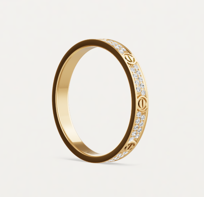 [⭐JeweliWhal]LOVE RING 2.6mm-wide full-diamond ring Gold