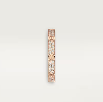 [⭐JeweliWhal]LOVE RING 2.6mm-wide full-diamond ring Rose Gold
