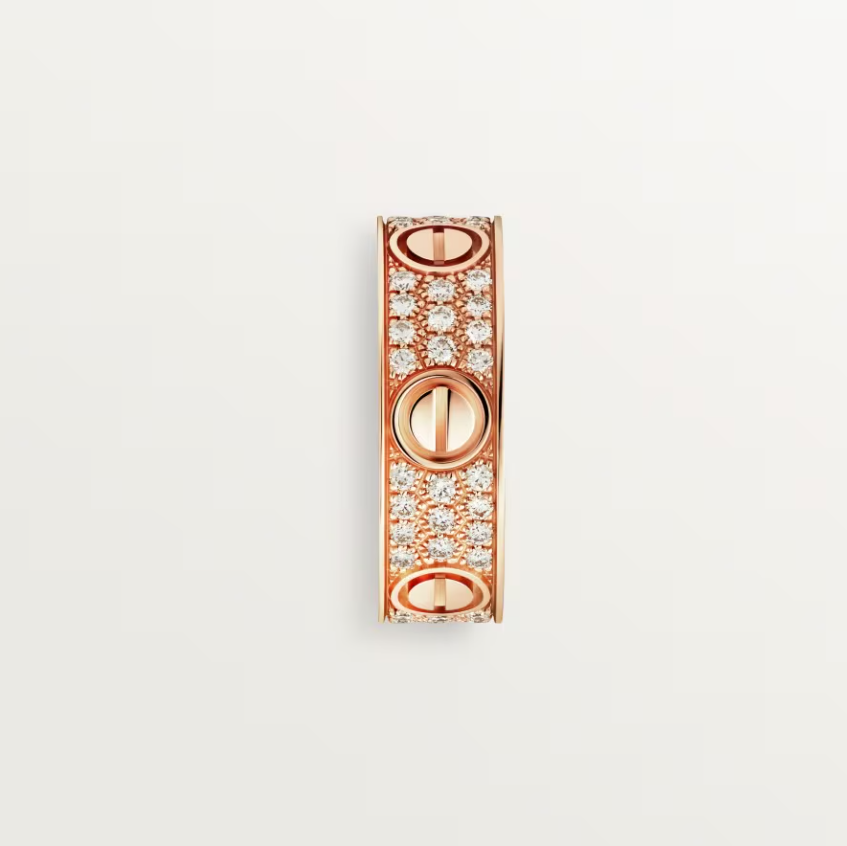 [⭐JeweliWhal]LOVE RING 6.5mm-wide full-diamond ring Rose Gold