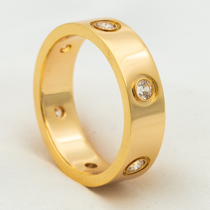 [⭐JeweliWhal]LOVE RING 5.5MM 6 DIAMONDS PINK GOLD