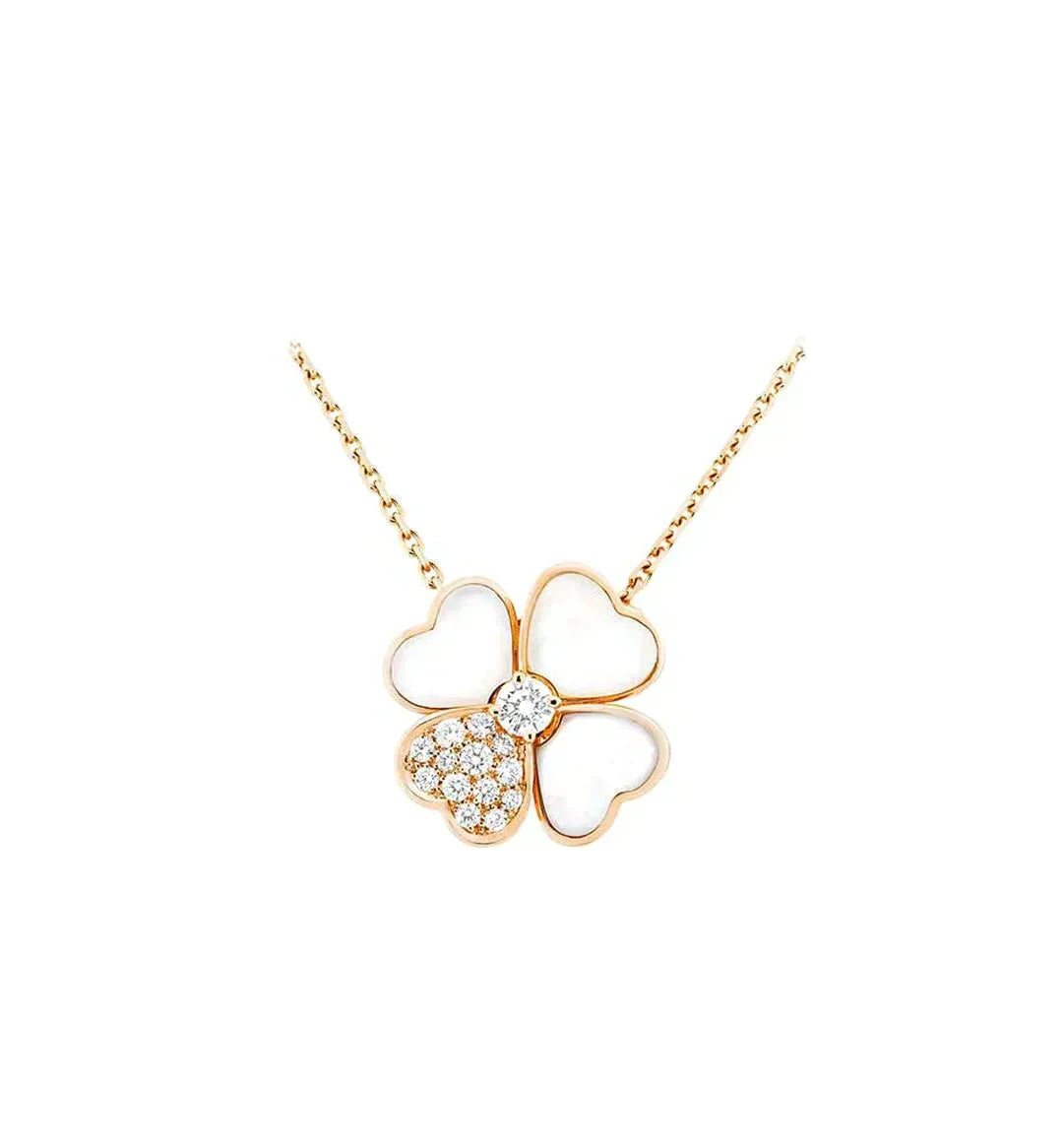 [⭐JeweliWhal]CLOVER MOP DIAMOND ROSE GOLD NECKLACE