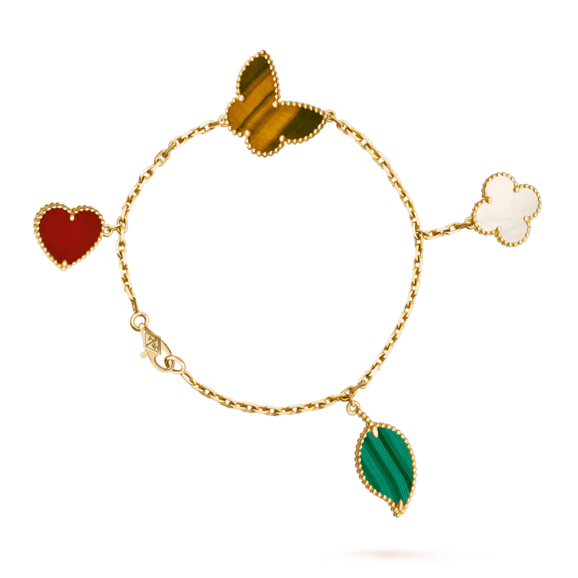 [⭐JeweliWhal]LUCKY SPRING 5 MOTIF GOLD BRACELET