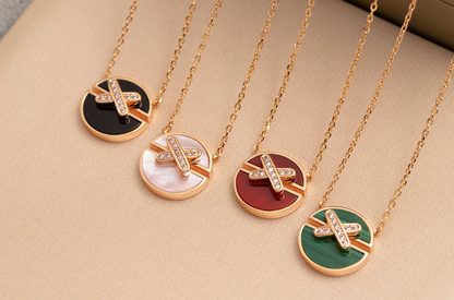 [⭐JeweliWhal]JEUX DE PINK GOLD DIAMOND NECKLACE