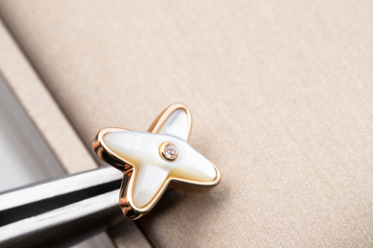 [⭐JeweliWhal]JEUX DE WHITE MOP ROSE GOLD DIAMOND EARRINGS