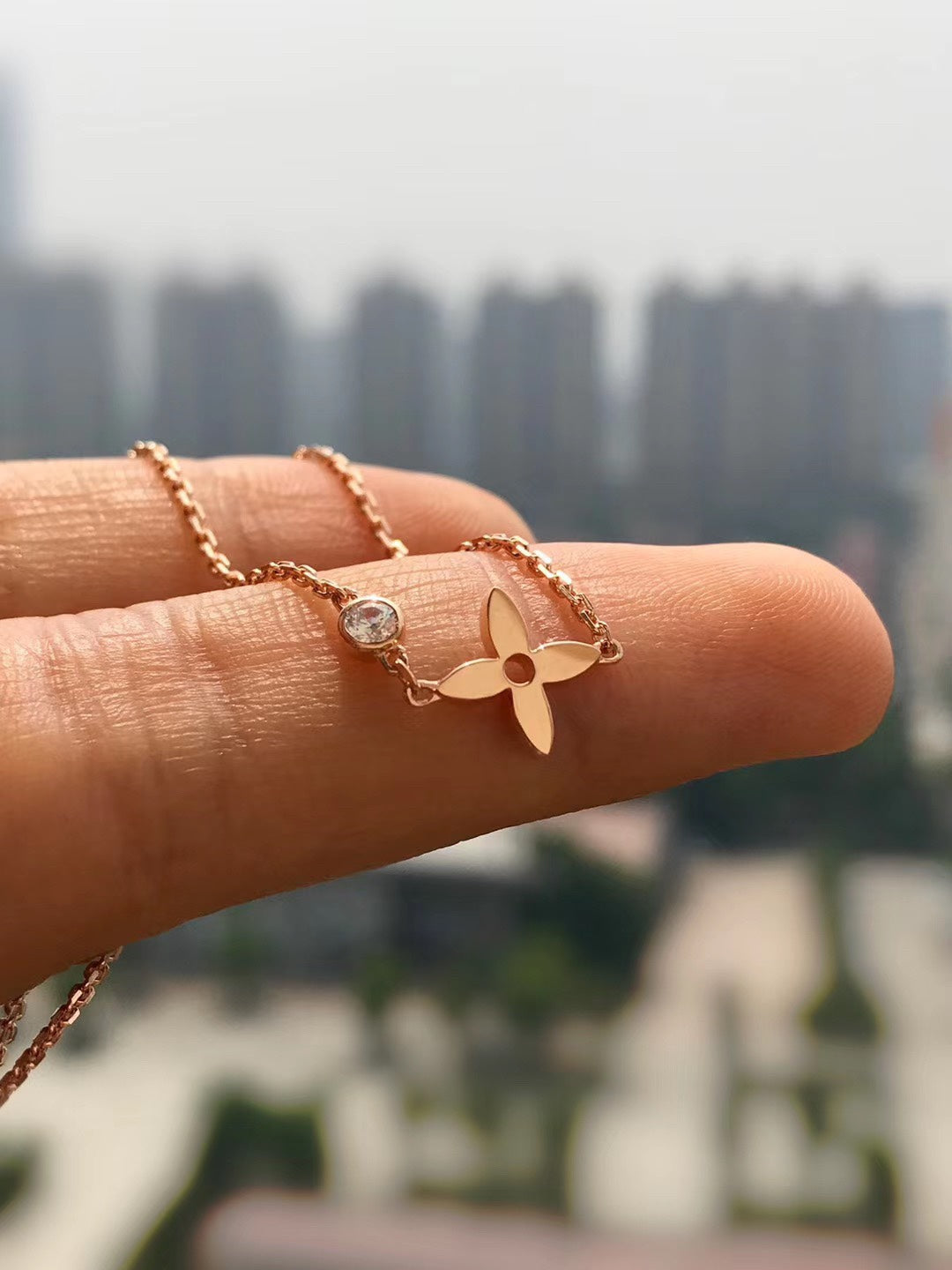 [⭐JeweliWhal]BLOSSOM PENDANT PINK GOLD AND DIAMOND