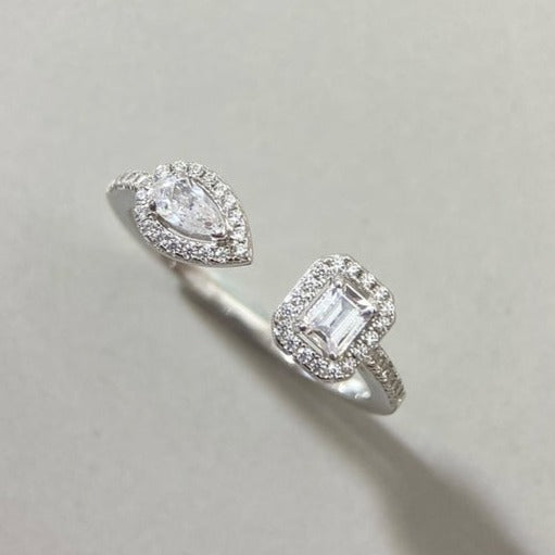 [⭐JeweliWhal]MY TWIN TOI & MOI SILVER DIAMOND RING