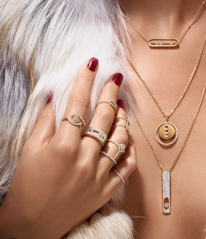 [⭐JeweliWhal]Demo MOVE PM NECKLACE PINK GOLD DIAMOND