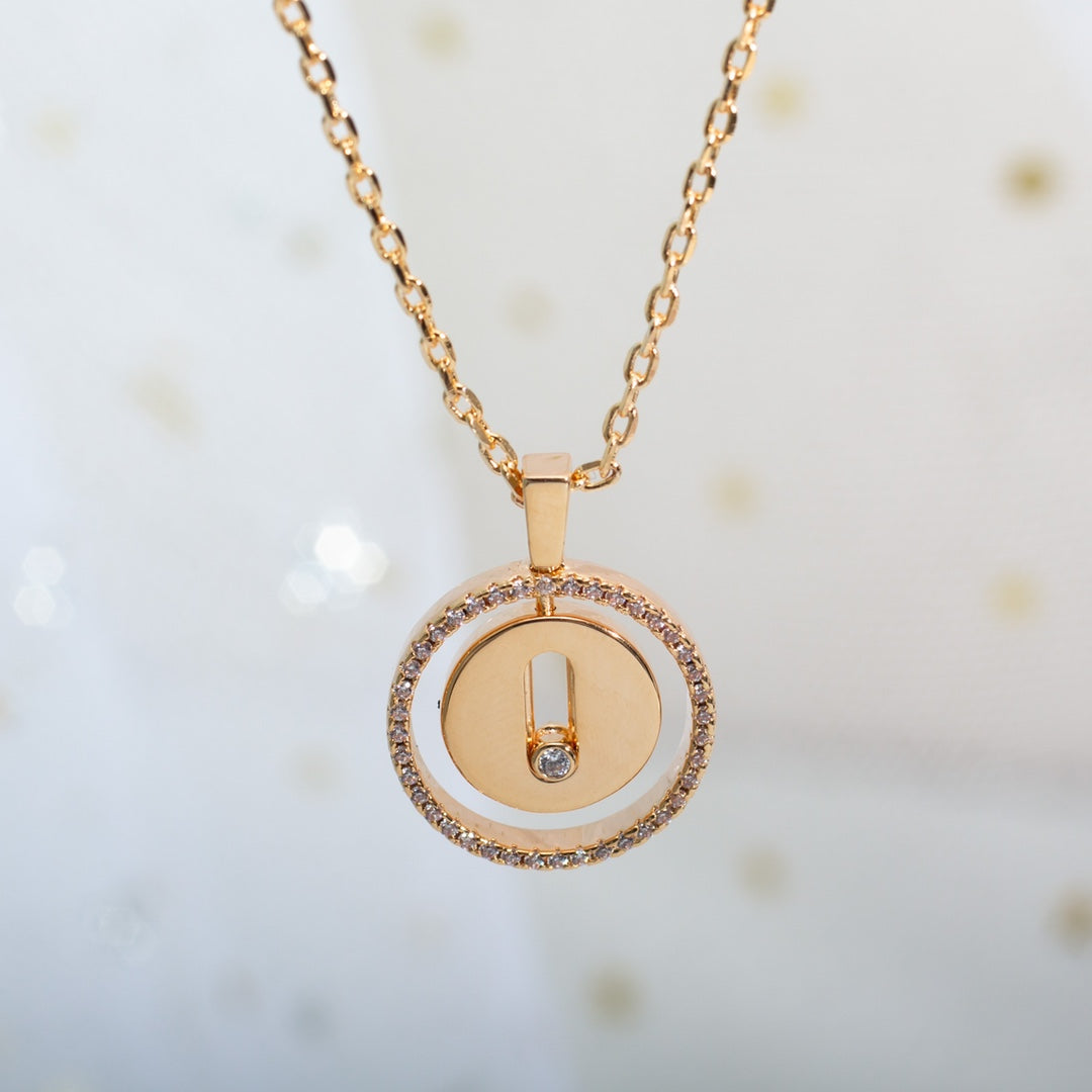 [⭐JeweliWhal]Demo MOVE PM NECKLACE PINK GOLD DIAMOND