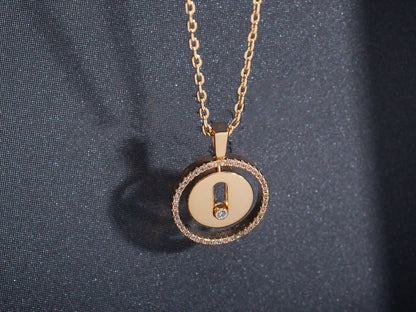 [⭐JeweliWhal]Demo MOVE PM NECKLACE PINK GOLD DIAMOND