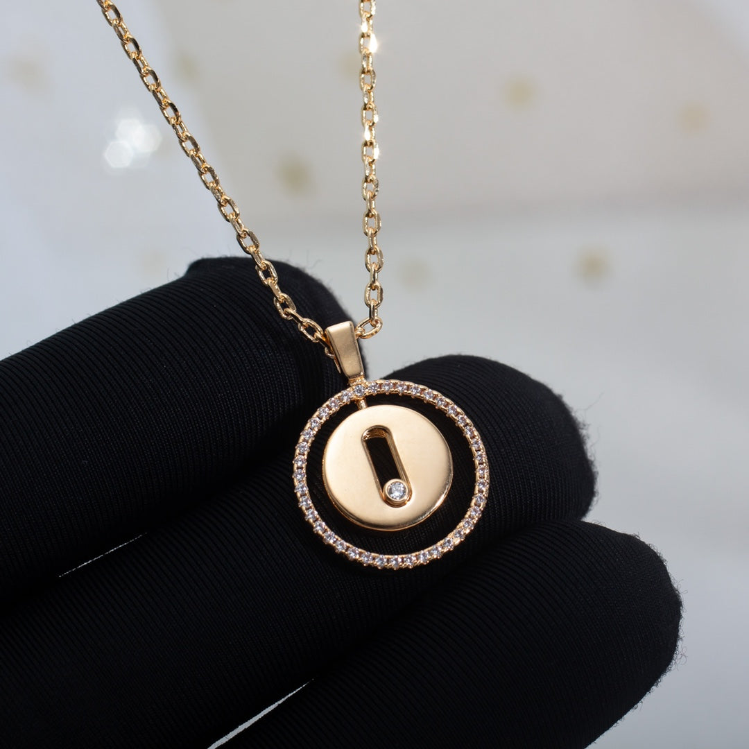 [⭐JeweliWhal]Demo MOVE PM NECKLACE PINK GOLD DIAMOND