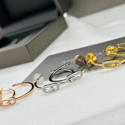 [⭐JeweliWhal]CREOLES MOVE UNO PM DIAMOND EARRINGS