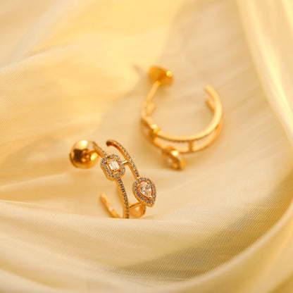 [⭐JeweliWhal]CREOLES MY TWIN 2 RANGS SILVER DIAMOND EARRINGS