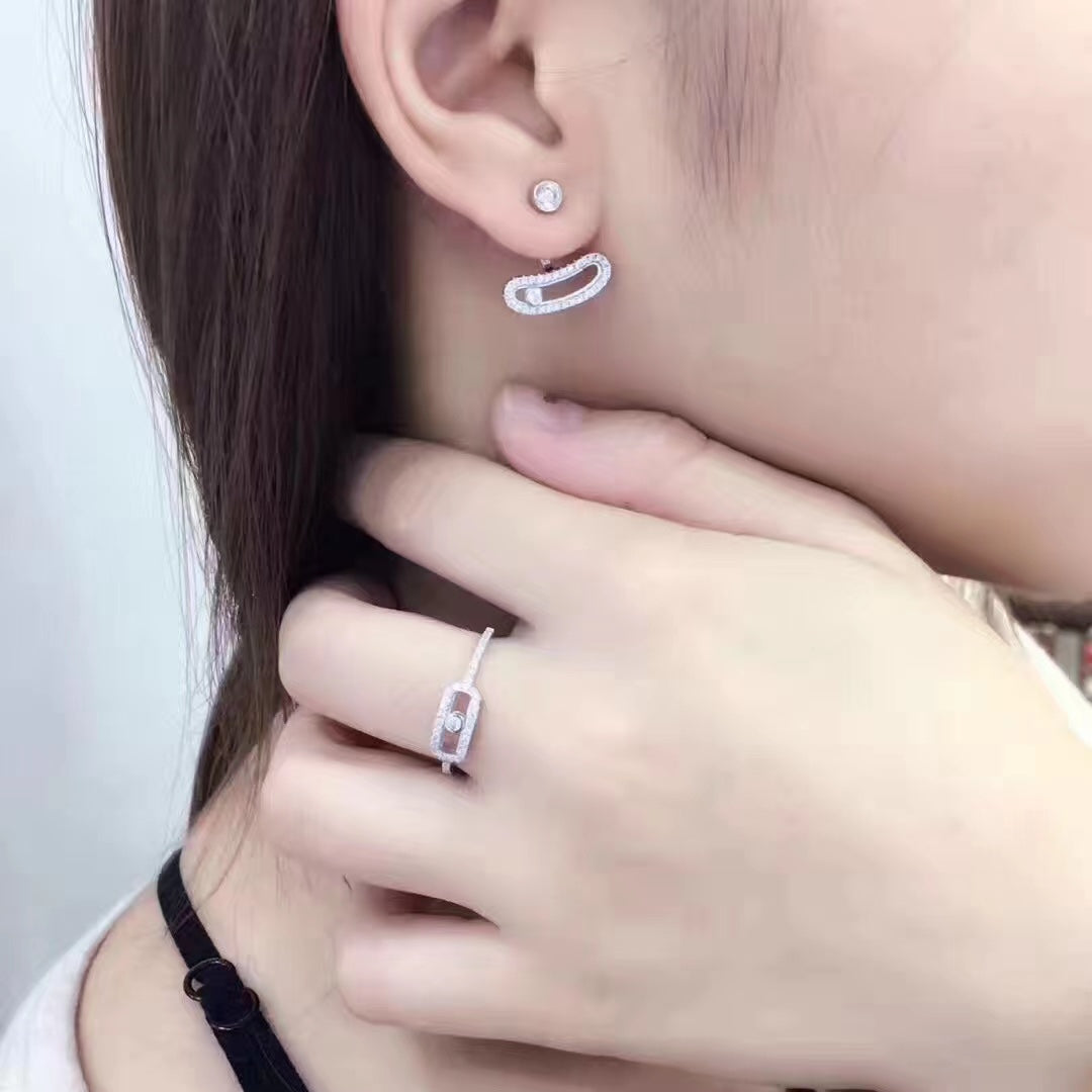 [⭐JeweliWhal]MOVE UNO SILVER DIAMOND EARRINGS