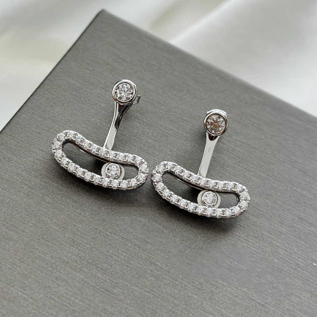 [⭐JeweliWhal]MOVE UNO SILVER DIAMOND EARRINGS