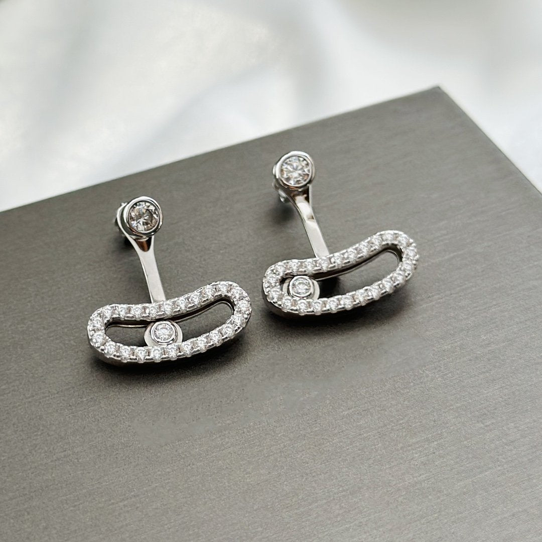 [⭐JeweliWhal]MOVE UNO SILVER DIAMOND EARRINGS