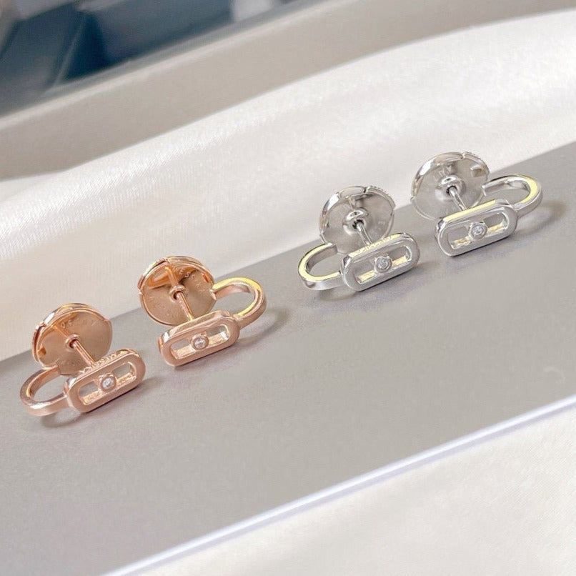 [⭐JeweliWhal]CREOLES MOVE UNO MINI 1 DIAMOND EARRINGS