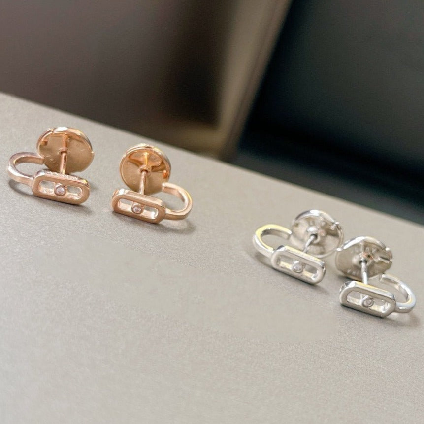 [⭐JeweliWhal]CREOLES MOVE UNO MINI 1 DIAMOND EARRINGS