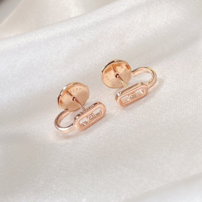 [⭐JeweliWhal]CREOLES MOVE UNO MINI 1 DIAMOND EARRINGS