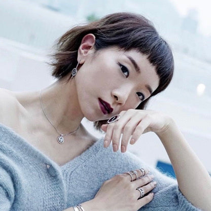 [⭐JeweliWhal]Demo MOVE ARROW PINK GOLD DIAMOND EARRINGS