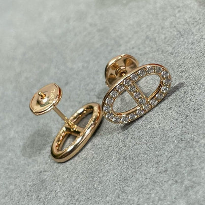 [⭐JeweliWhal]HM FULL DIAMOND PIG NOSE STUD EARRINGS