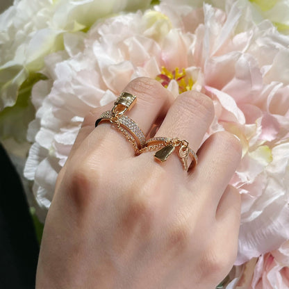 [⭐JeweliWhal]HM KELLY CLOCHETTE DOUBLE RING IN  WITH DIAMONDS
