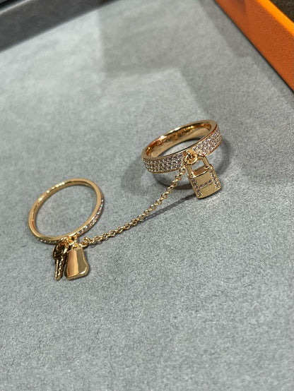 [⭐JeweliWhal]HM KELLY CLOCHETTE DOUBLE RING IN  WITH DIAMONDS