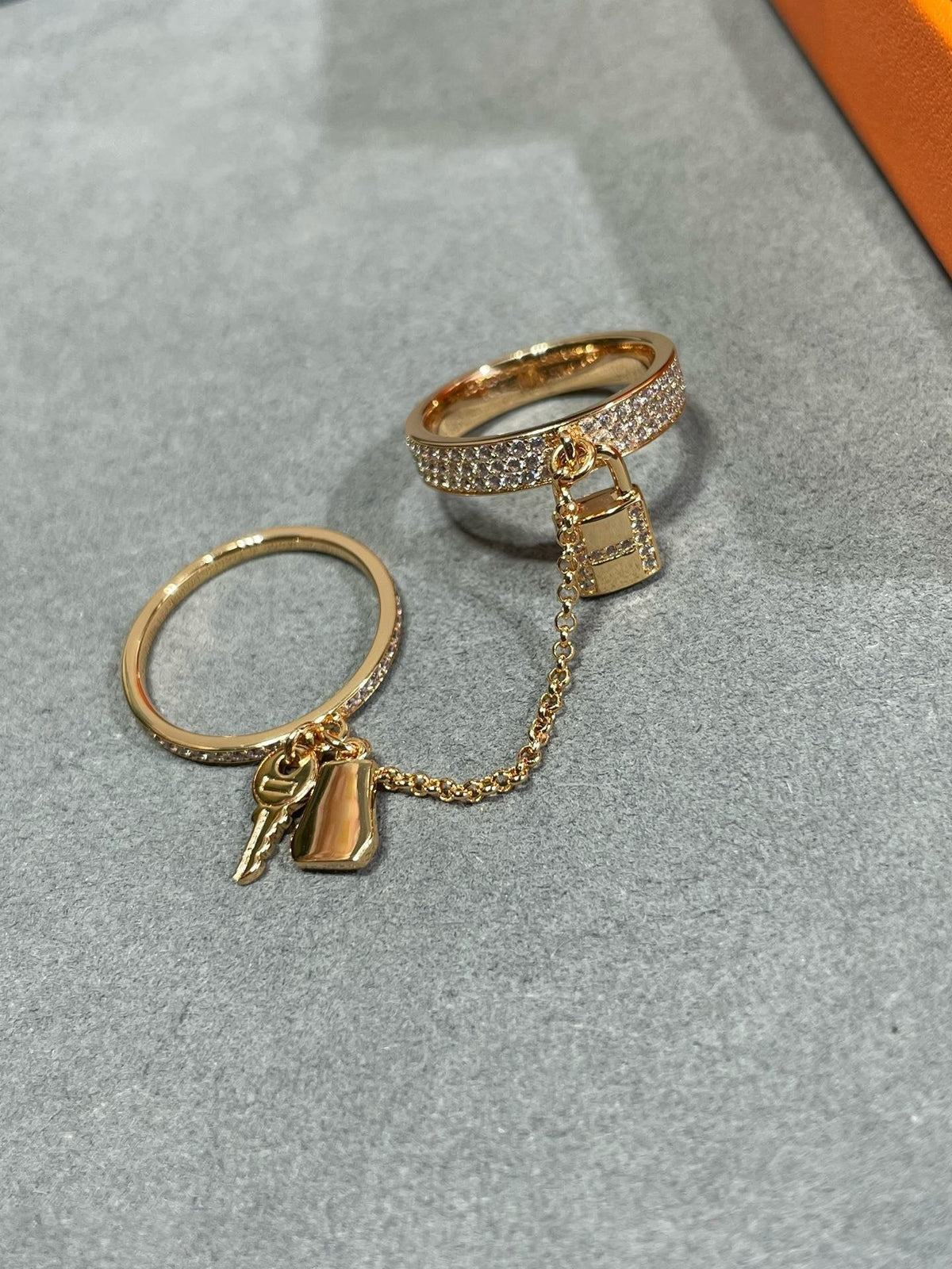 [⭐JeweliWhal]HM KELLY CLOCHETTE DOUBLE RING IN  WITH DIAMONDS