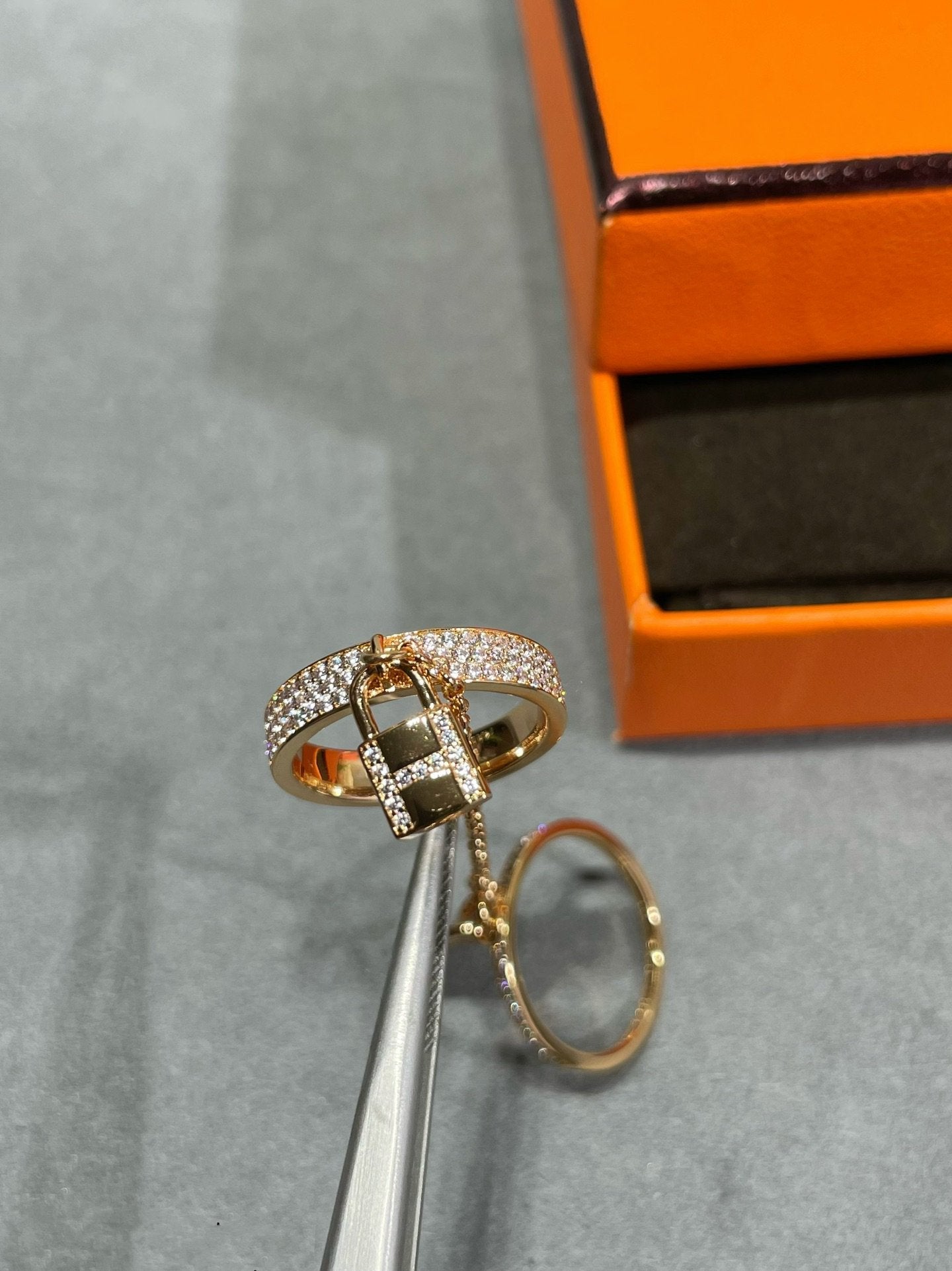 [⭐JeweliWhal]HM KELLY CLOCHETTE DOUBLE RING IN  WITH DIAMONDS