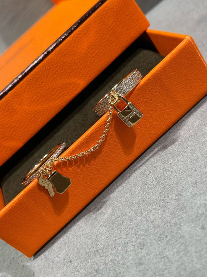 [⭐JeweliWhal]HM KELLY CLOCHETTE DOUBLE RING IN  WITH DIAMONDS