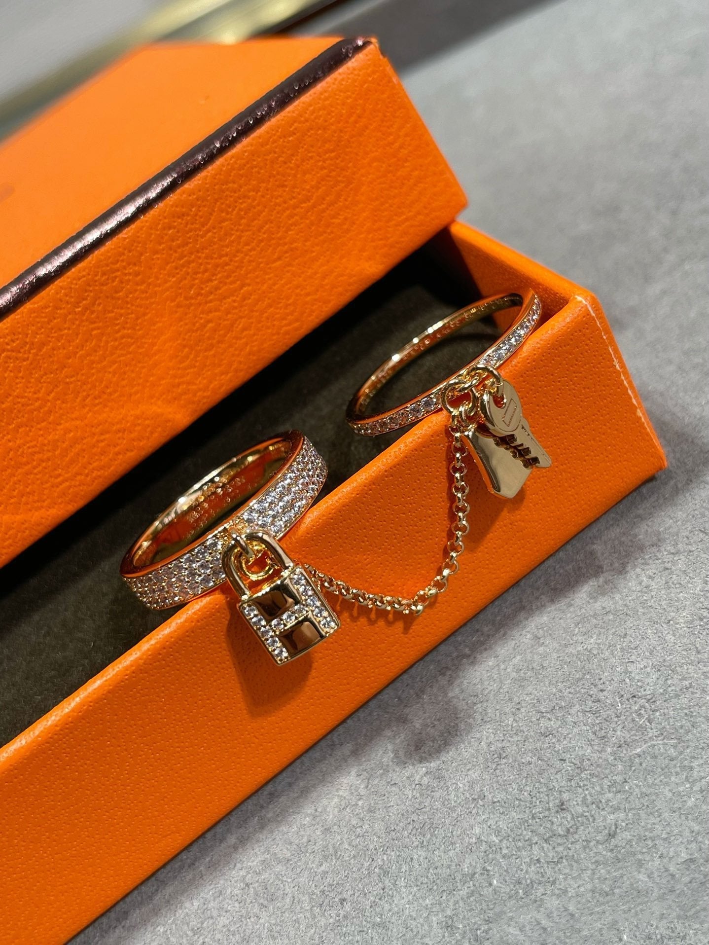 [⭐JeweliWhal]HM KELLY CLOCHETTE DOUBLE RING IN  WITH DIAMONDS