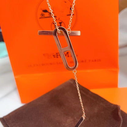 [⭐JeweliWhal]HM NECKLACE PLATINUM ROSE GOLD DIAMOND