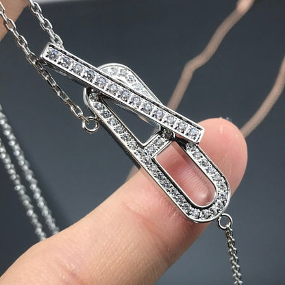 [⭐JeweliWhal]HM NECKLACE PLATINUM ROSE GOLD DIAMOND