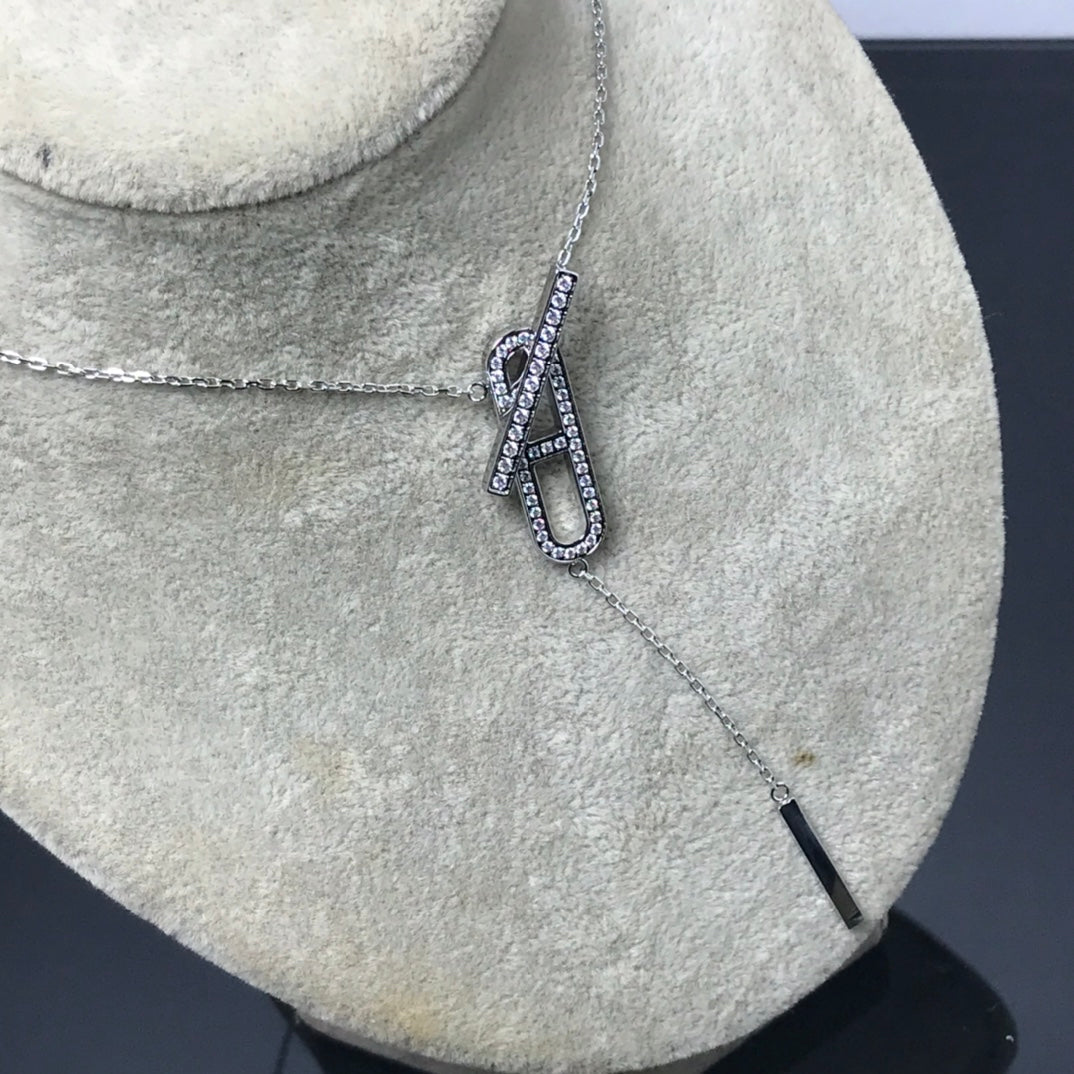 [⭐JeweliWhal]HM NECKLACE PLATINUM ROSE GOLD DIAMOND