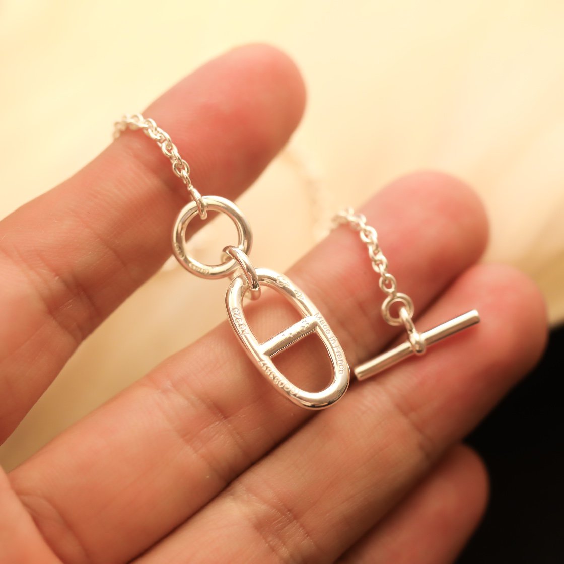 [⭐JeweliWhal]HM CHAINE D'ANCRE PENDANT NECKLACE STERLING SILVER