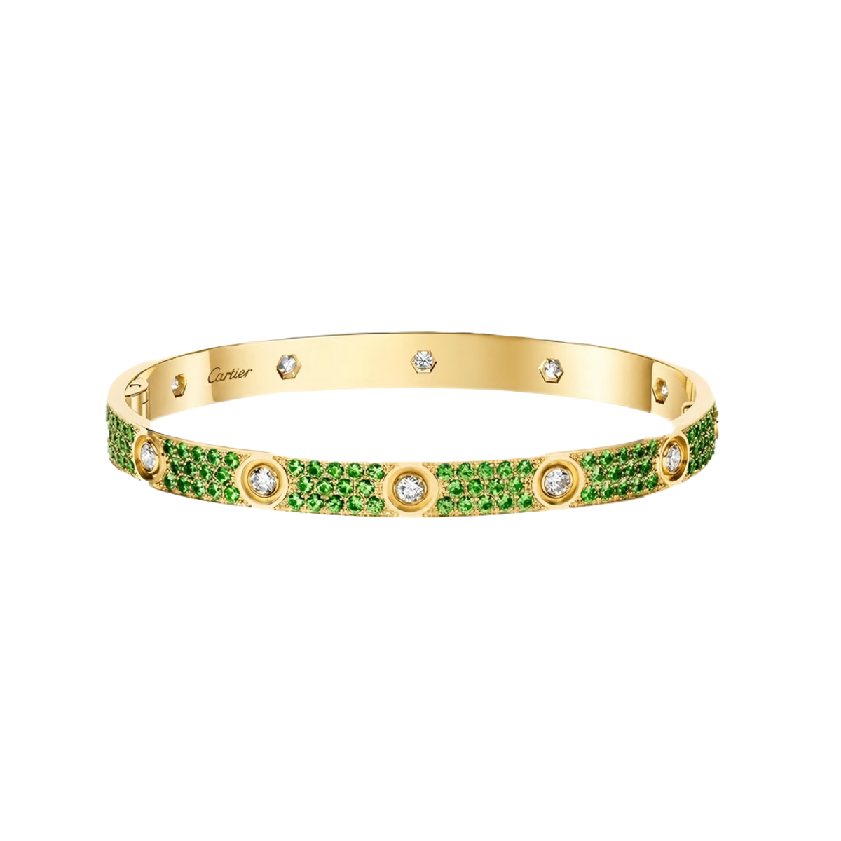 [⭐JeweliWhal]2026 PAVE GEMSTONE LOVE BRACELET 6.1MM 10 DIAMONDS