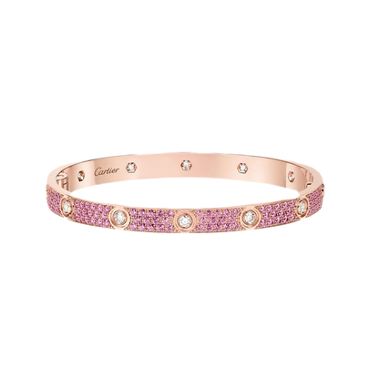 [⭐JeweliWhal]2026 PAVE GEMSTONE LOVE BRACELET 6.1MM 10 DIAMONDS