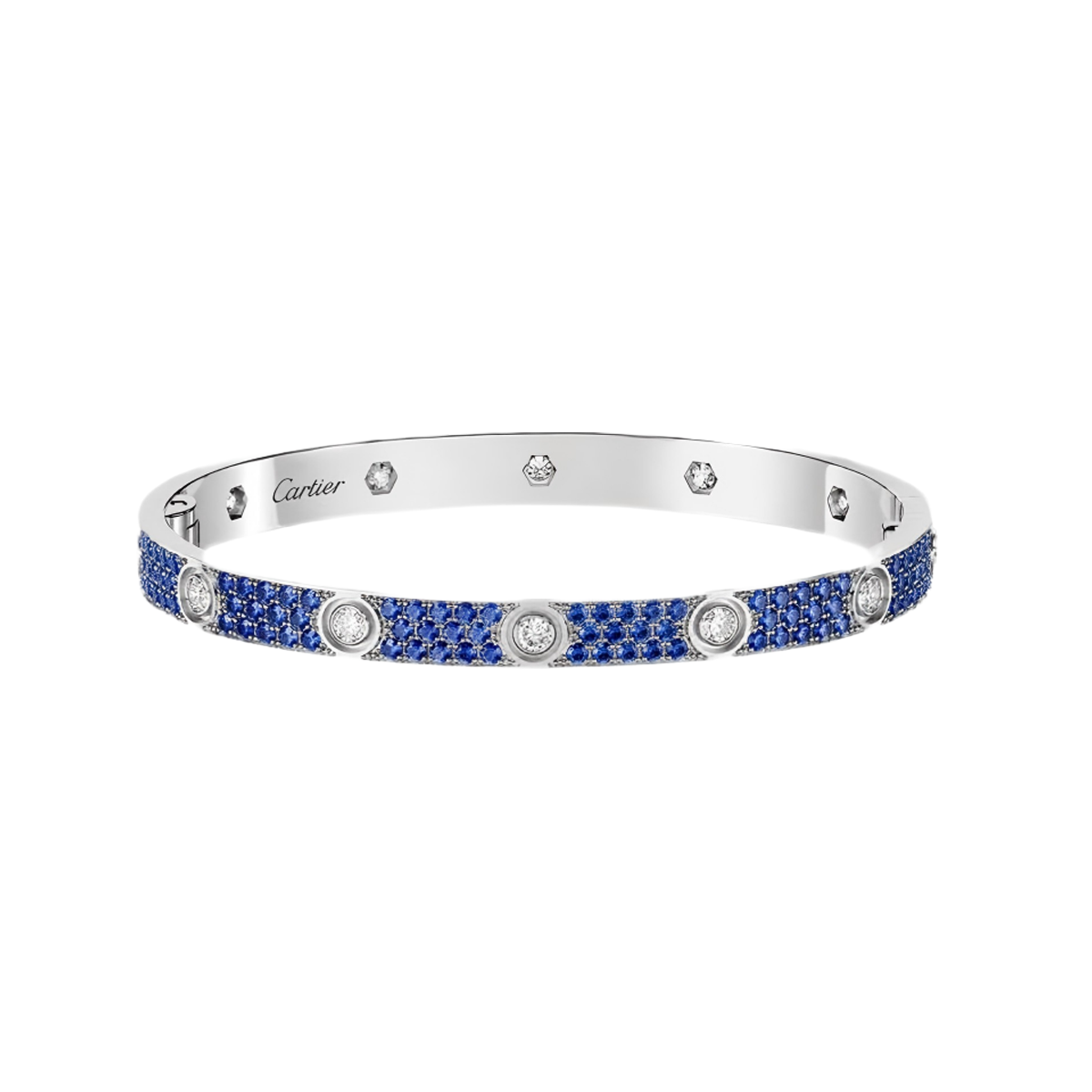 [⭐JeweliWhal]2026 PAVE GEMSTONE LOVE BRACELET 6.1MM 10 DIAMONDS