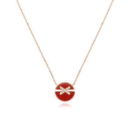 [⭐JeweliWhal]JEUX DE ROSE GOLD DIAMOND NECKLACE