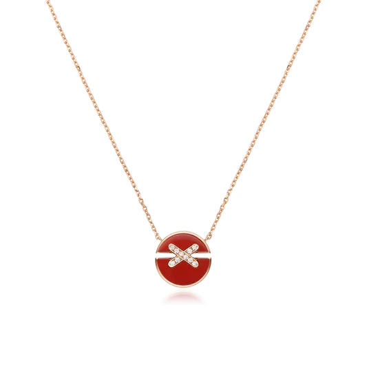 [⭐JeweliWhal]JEUX DE ROSE GOLD DIAMOND NECKLACE
