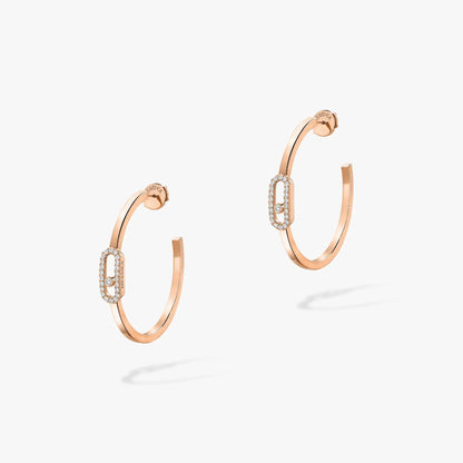 [⭐JeweliWhal]CREOLES MOVE UNO PM DIAMOND EARRINGS