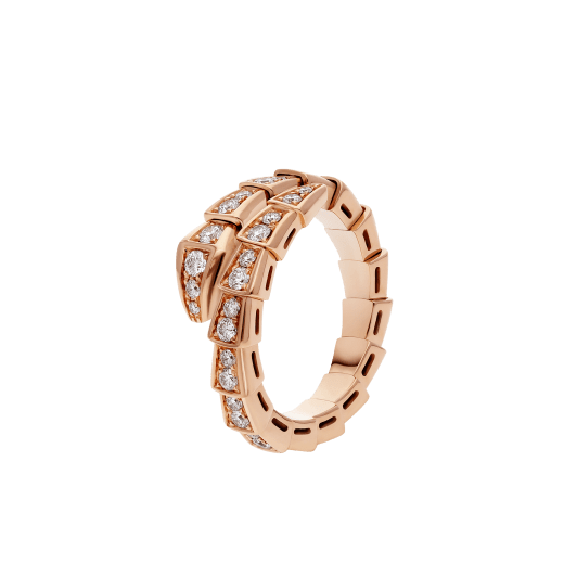 [⭐JeweliWhal]SERPENTI RING PINK GOLD DIAMOND PAVED 4MM