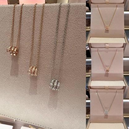 [⭐JeweliWhal]SERPENTI  NECKLACE DOUBLE RING DIAMOND