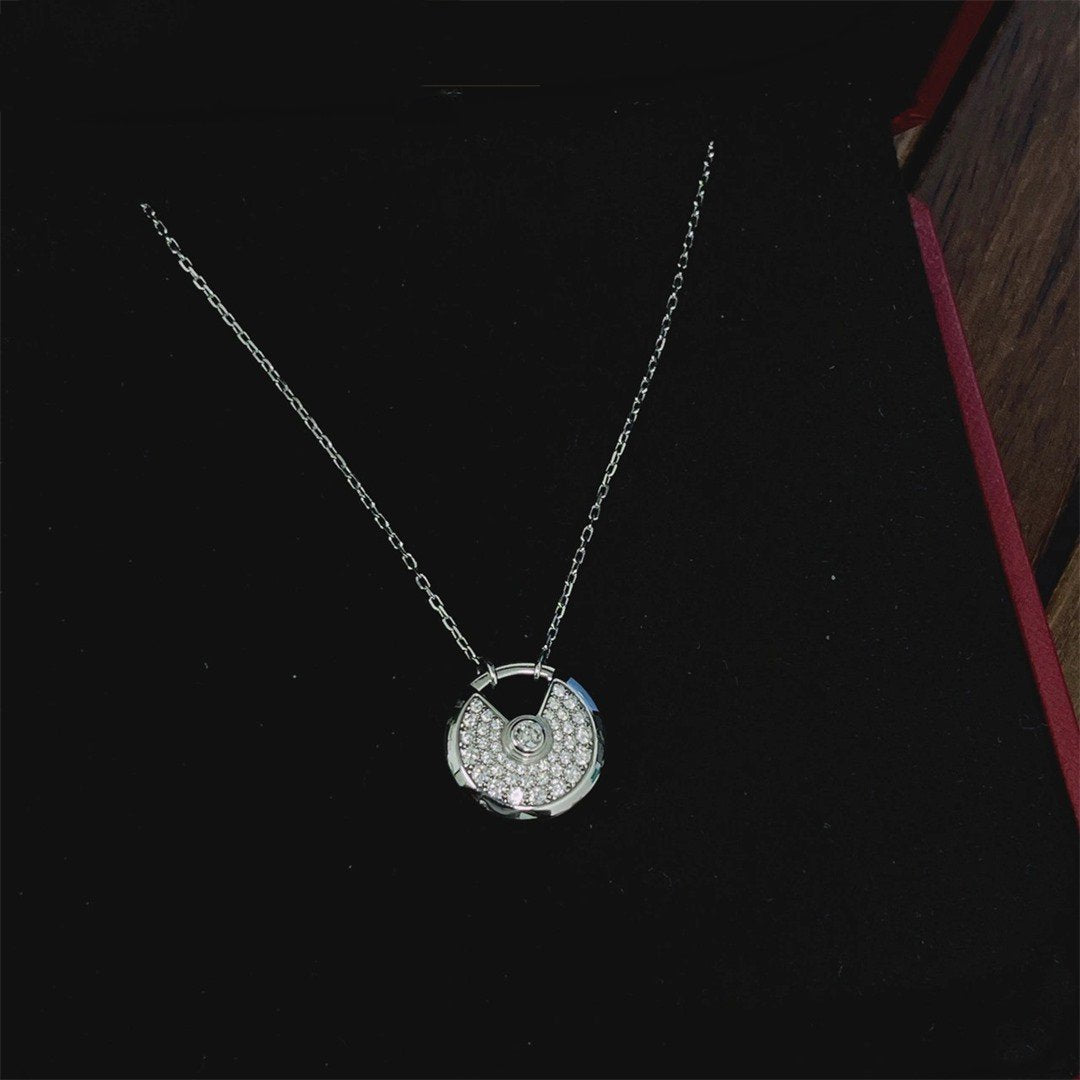 [⭐JeweliWhal]AMULETTE SILVER FULL DIAMOND NECKLACE