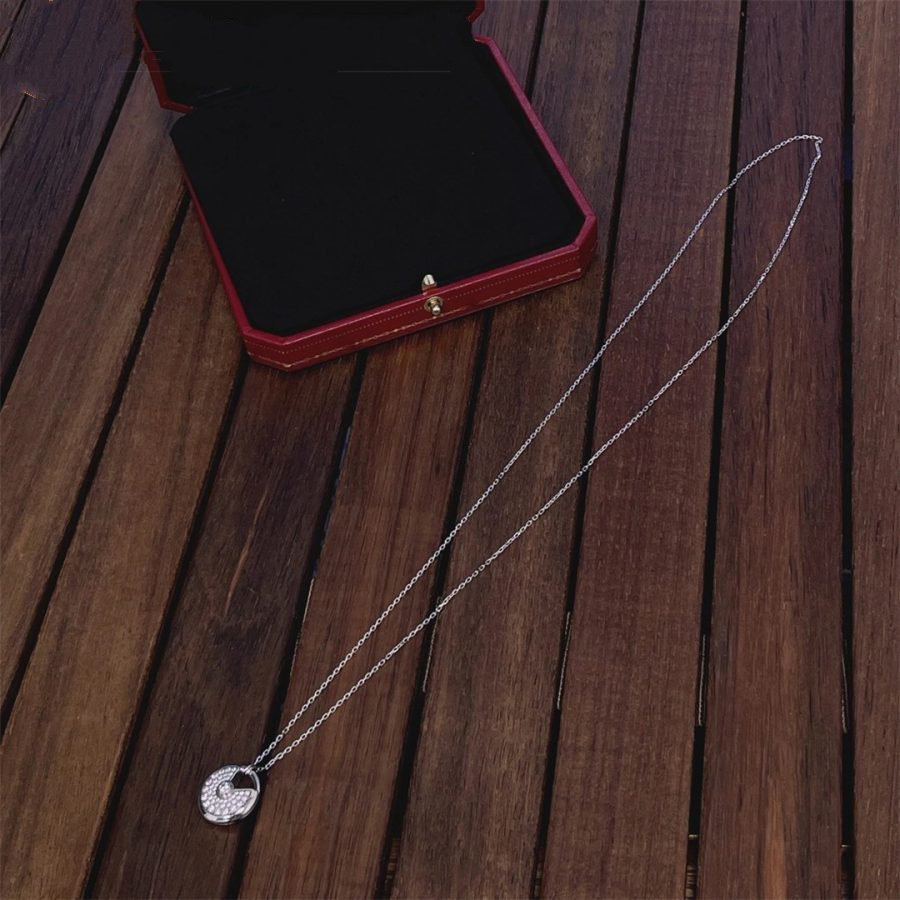 [⭐JeweliWhal]AMULETTE SILVER FULL DIAMOND NECKLACE