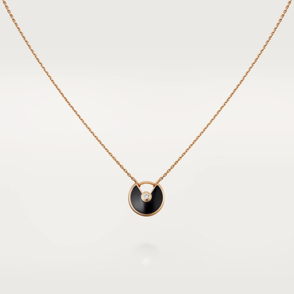 [⭐JeweliWhal]AMULETTE ROSE GOLD ONYX NECKLACE