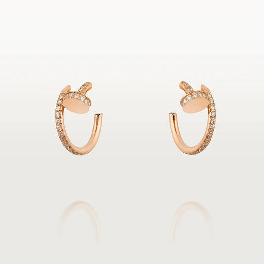 [⭐JeweliWhal]JUSTE EARRINGS 12.75MM PINK GOLD DIAMOND