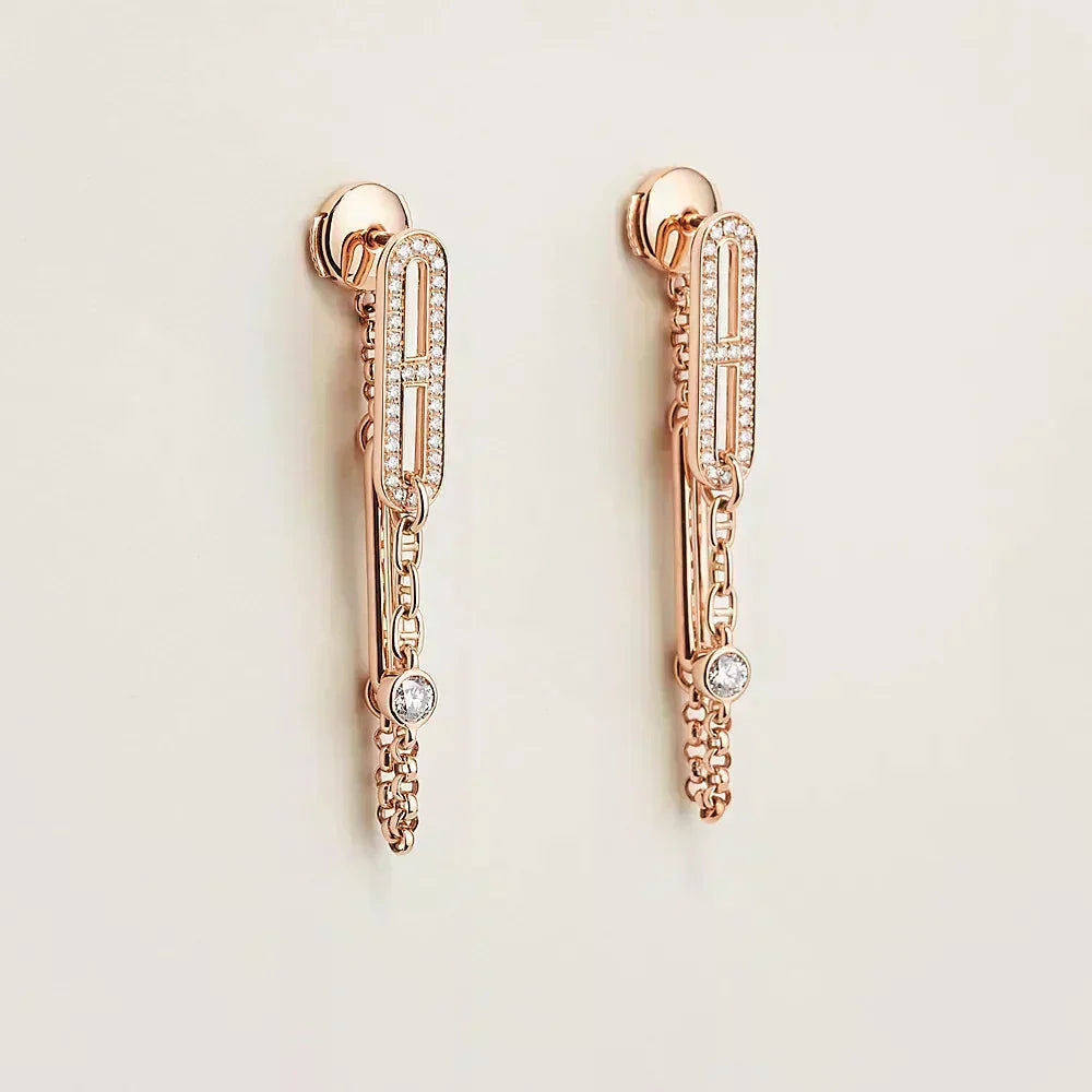 [⭐JeweliWhal]CHAINE CHAOS DIAMOND DROP EARRINGS