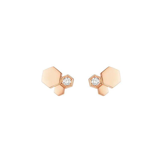 [⭐JeweliWhal]BEE LOVE PINK GOLD DIAMOND EARRINGS