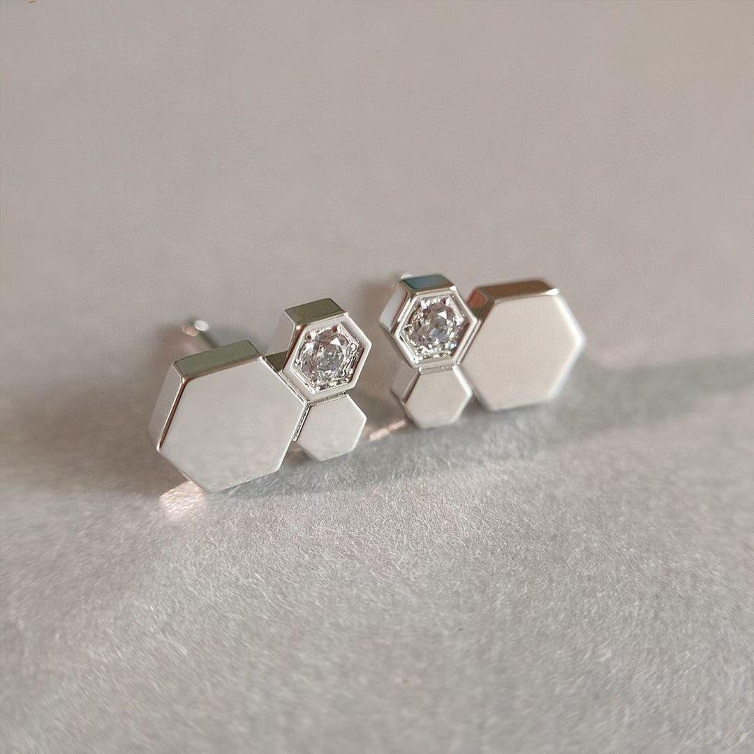 [⭐JeweliWhal]BEE LOVE SILVER DIAMOND EARRINGS