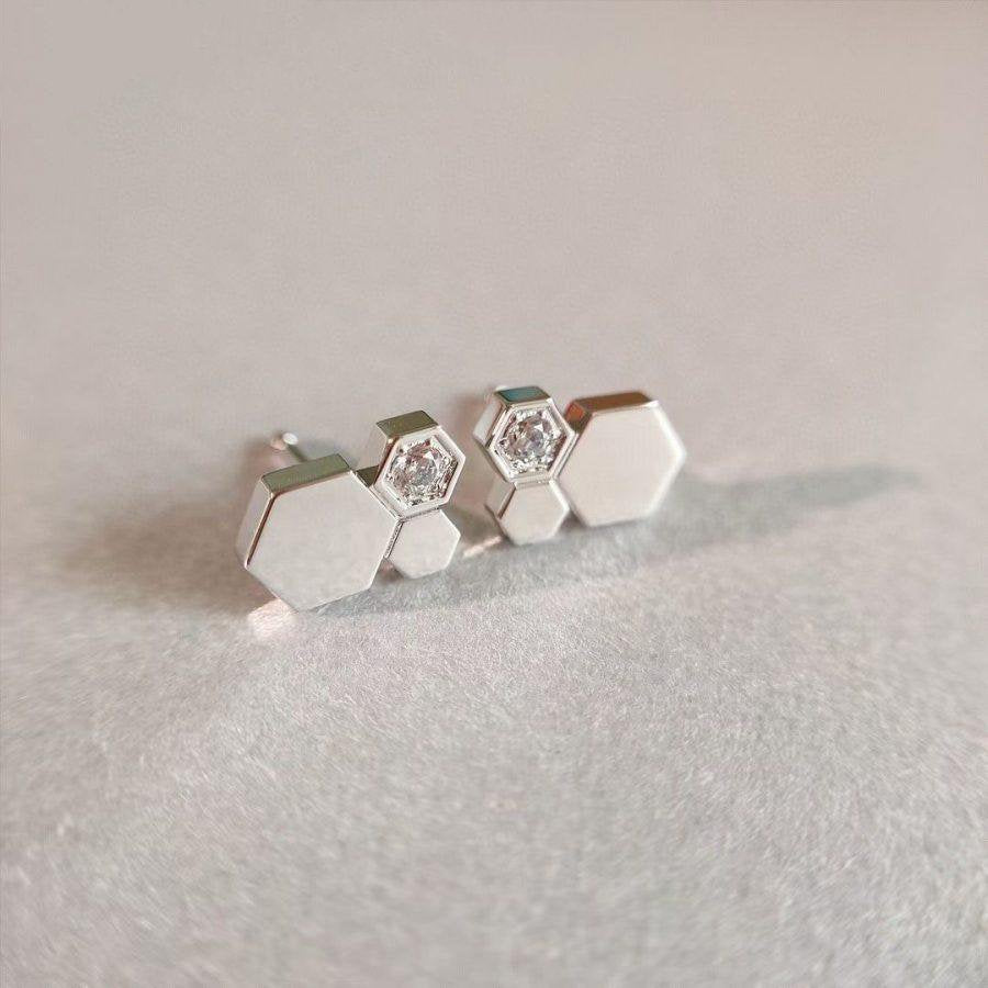 [⭐JeweliWhal]BEE LOVE SILVER DIAMOND EARRINGS